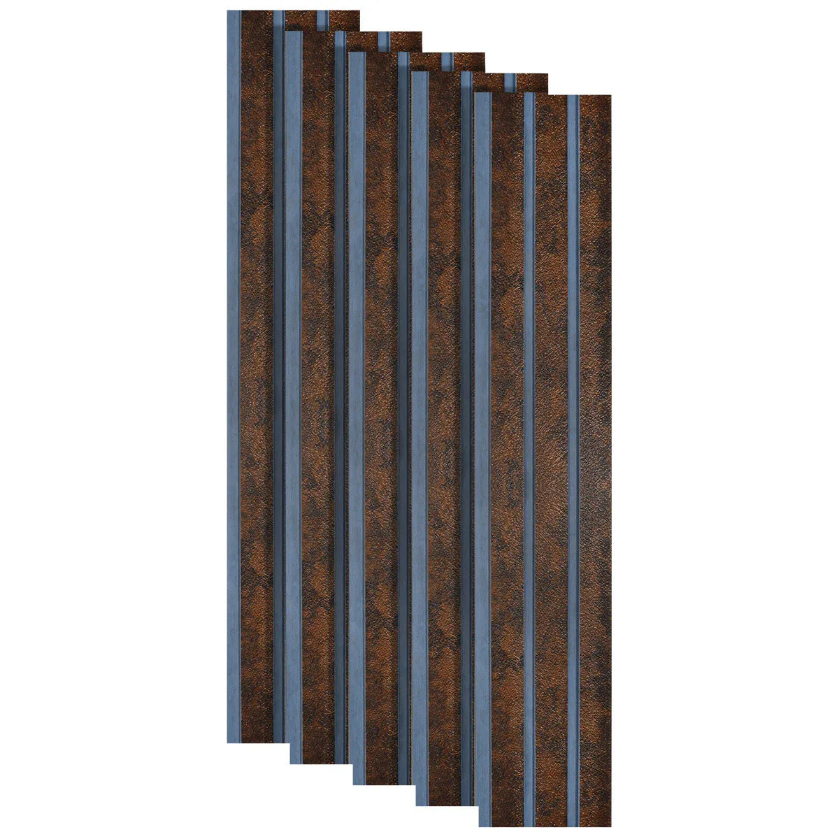 Set 5 panouri decorative, riflaj, polimer rigid, Naimeed D5480, 270x12x1cm, Maro/Albastru