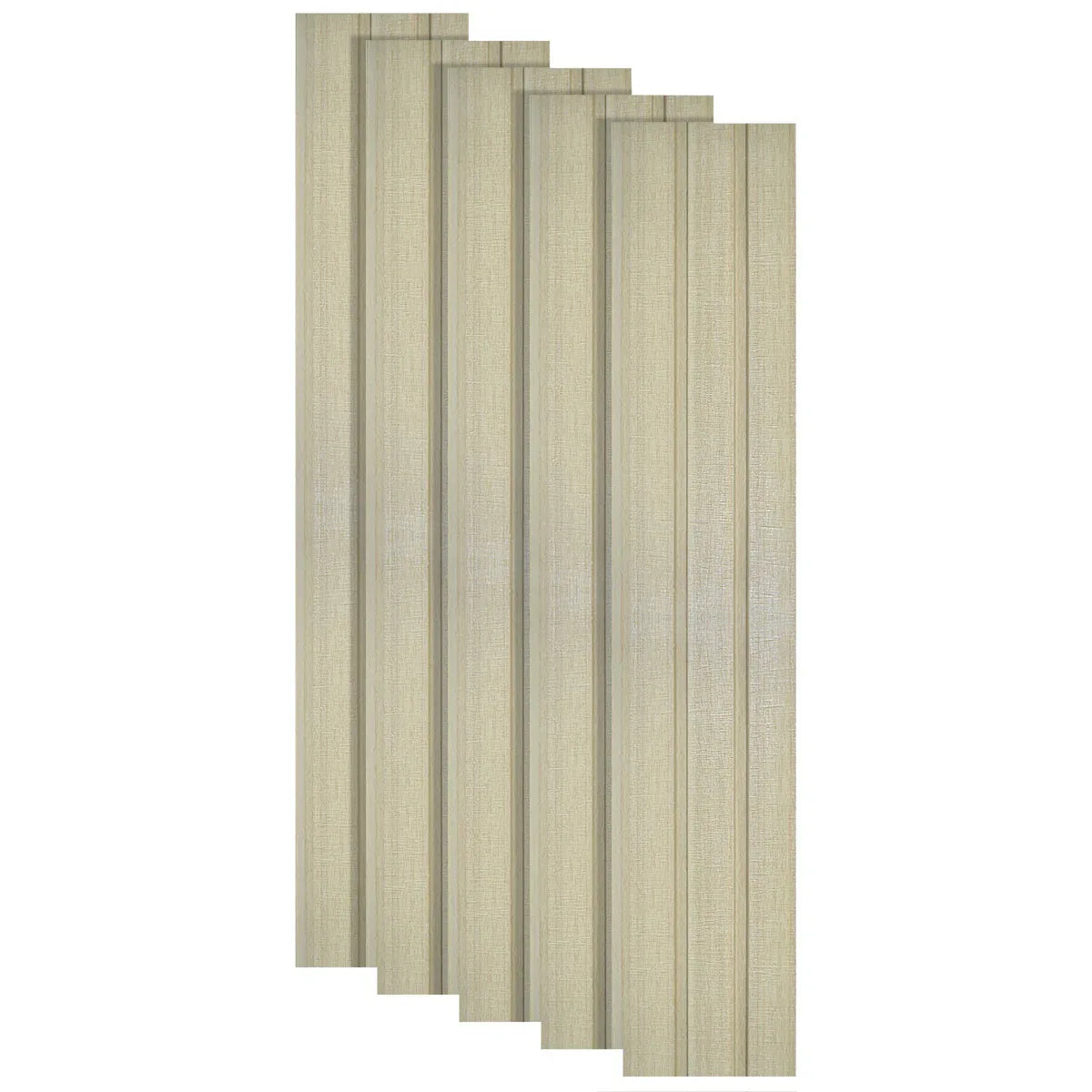 Set 5 panouri decorative, riflaj, polimer rigid, Naimeed D5482, 270x12x1cm, Crem deschis
