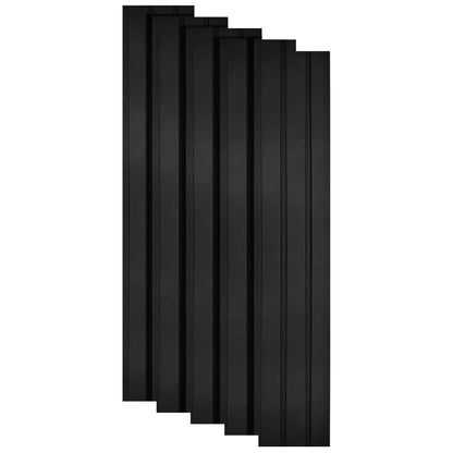 Set 5 panouri decorative, riflaj, polimer rigid, Naimeed D5483, 270x12x1cm, Negru