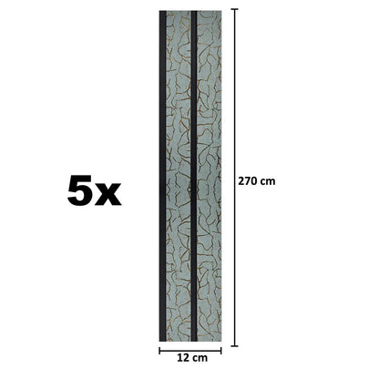Set 5 panouri decorative, riflaj, polimer rigid, Naimeed D5488, 270x12x1cm, Turcoaz
