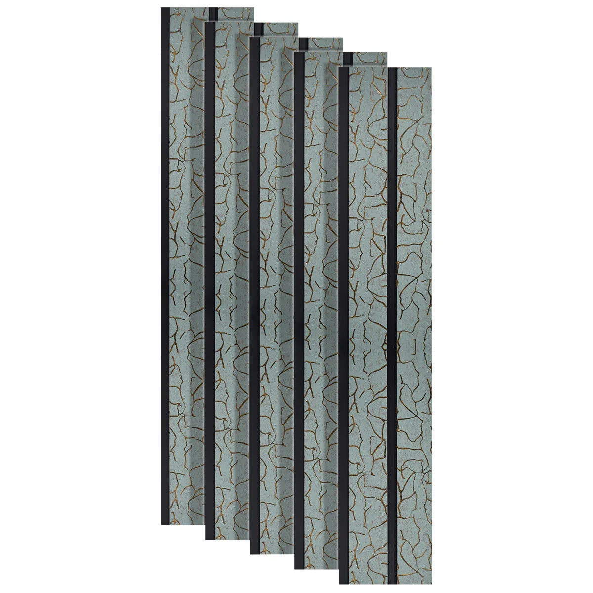 Set 5 panouri decorative, riflaj, polimer rigid, Naimeed D5488, 270x12x1cm, Turcoaz