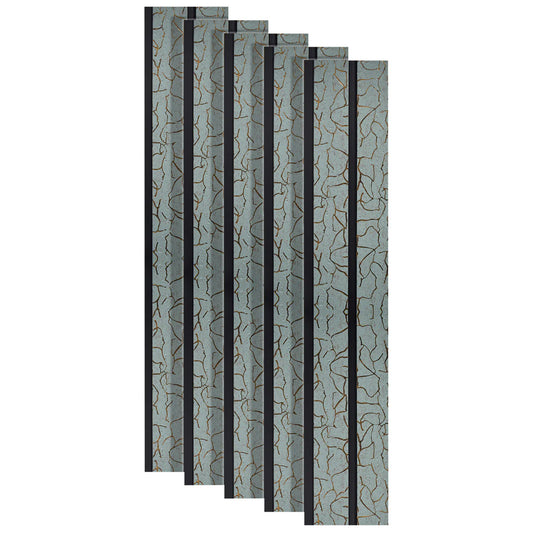 Set 5 panouri decorative, riflaj, polimer rigid, Naimeed D5488, 270x12x1cm, Turcoaz