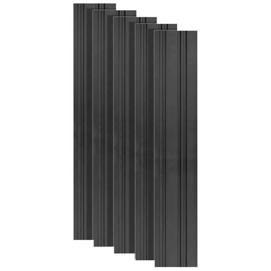 Set 5 panouri decorative, riflaj, polimer rigid, Naimeed D5490, 270x12x1cm, Negru