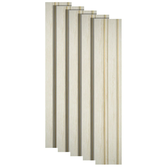 Set 5 panouri decorative, riflaj, polimer rigid, Naimeed D5491, 270x12x1cm, Alb