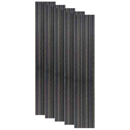 Set 5 panouri decorative, riflaj, polimer rigid, Naimeed D5497, 270x12x1cm, Negru