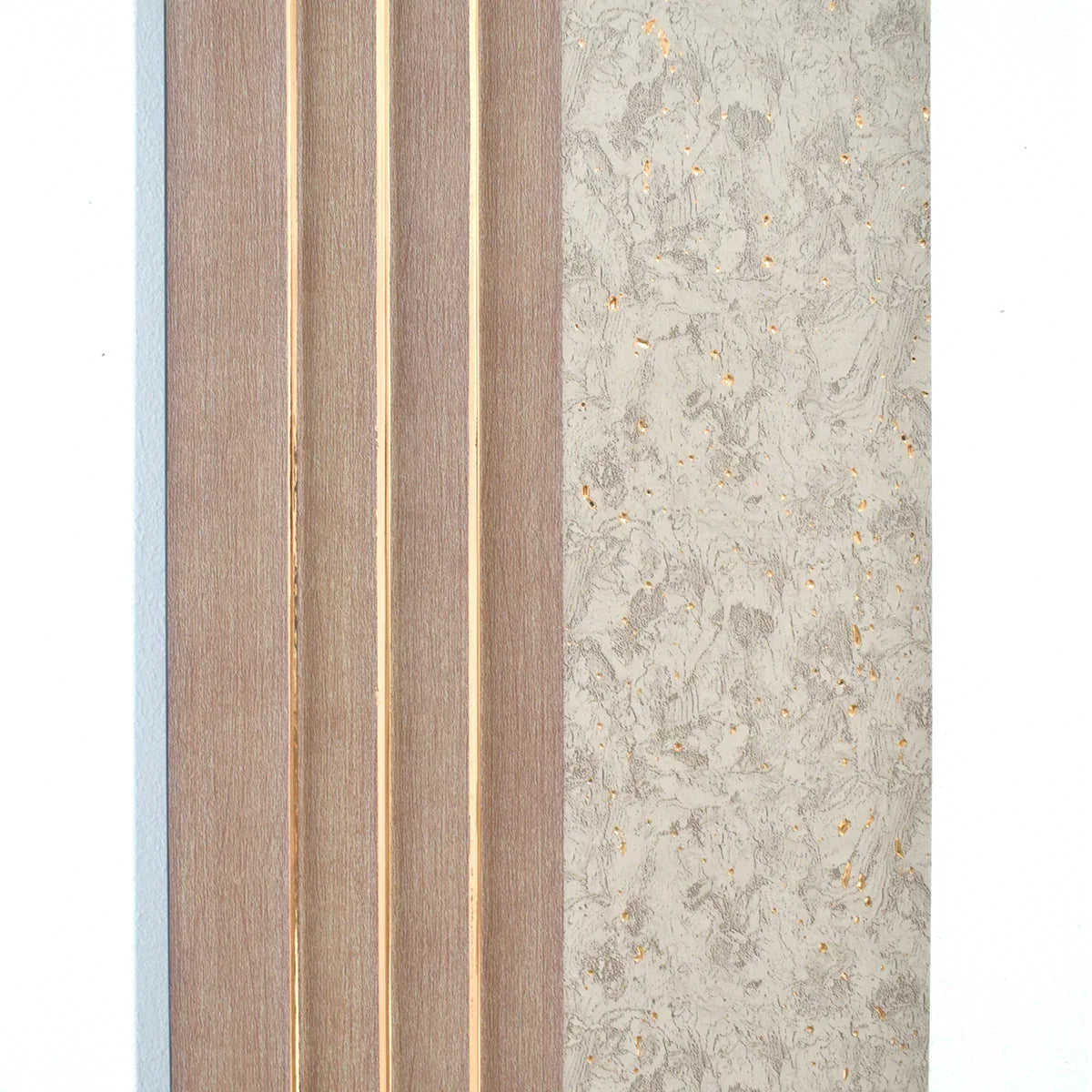 Set 5 panouri decorative, riflaj, polimer rigid, Naimeed D5500, 270x16x1cm, Crem deschis