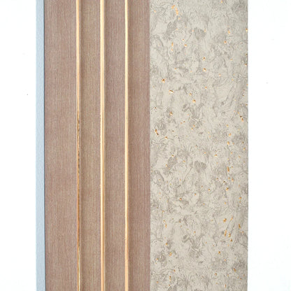Set 5 panouri decorative, riflaj, polimer rigid, Naimeed D5500, 270x16x1cm, Crem deschis