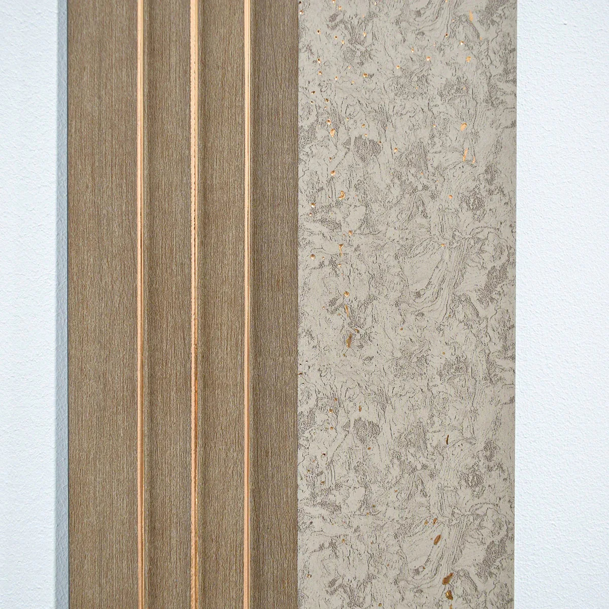 Set 5 panouri decorative, riflaj, polimer rigid, Naimeed D5501, 270x16x1cm, Crem inchis