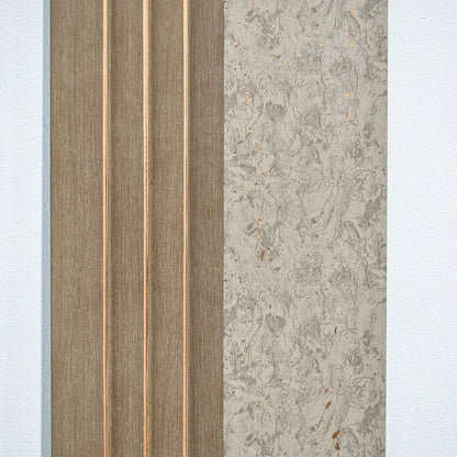 Set 5 panouri decorative, riflaj, polimer rigid, Naimeed D5501, 270x16x1cm, Crem inchis