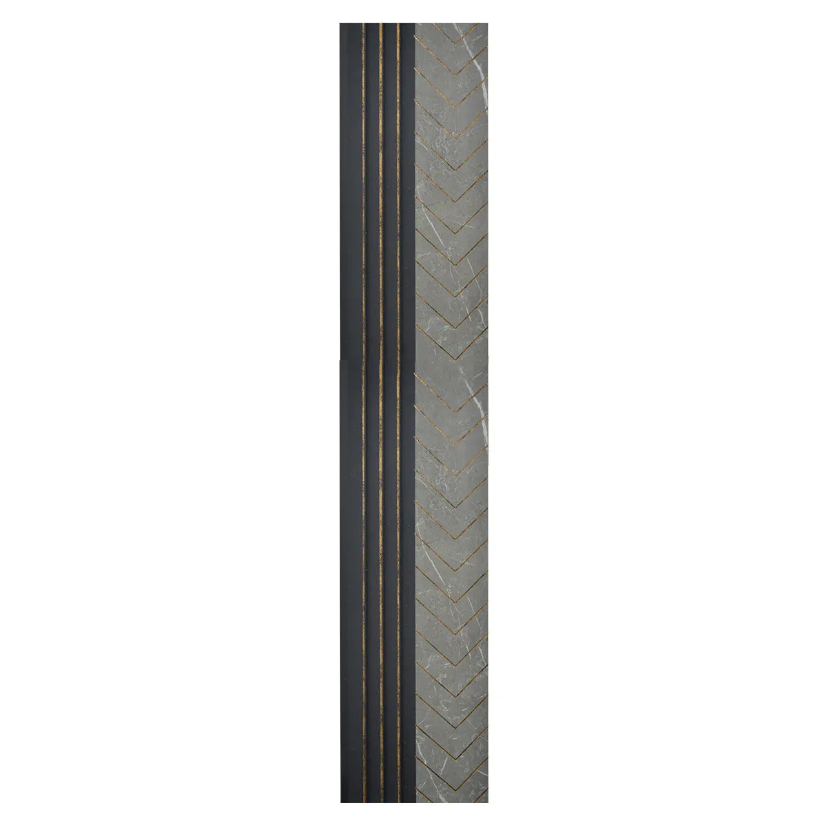 Set 5 panouri decorative, riflaj, polimer rigid, Naimeed D5503, 270x16x1cm, Gri