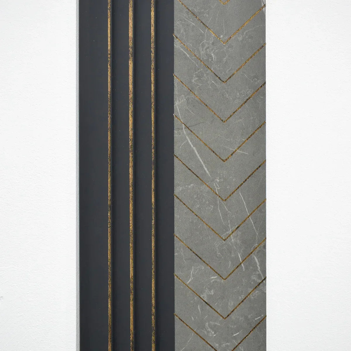 Set 5 panouri decorative, riflaj, polimer rigid, Naimeed D5503, 270x16x1cm, Gri