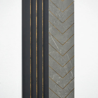 Set 5 panouri decorative, riflaj, polimer rigid, Naimeed D5503, 270x16x1cm, Gri