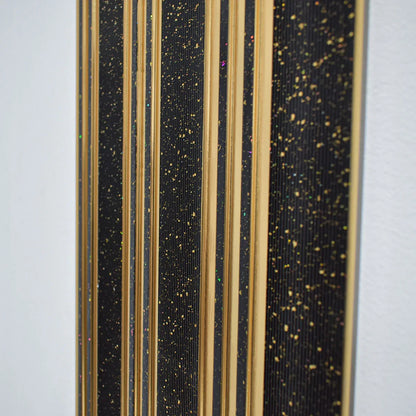 Set 5 panouri decorative, riflaj, polimer rigid, Naimeed D5504, 270x30x0.5cm, Negru/Auriu