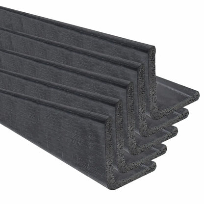 Set 5 Coltare decorative, polimer rigid, Naimeed D5511, Negru, 270x3x3cm