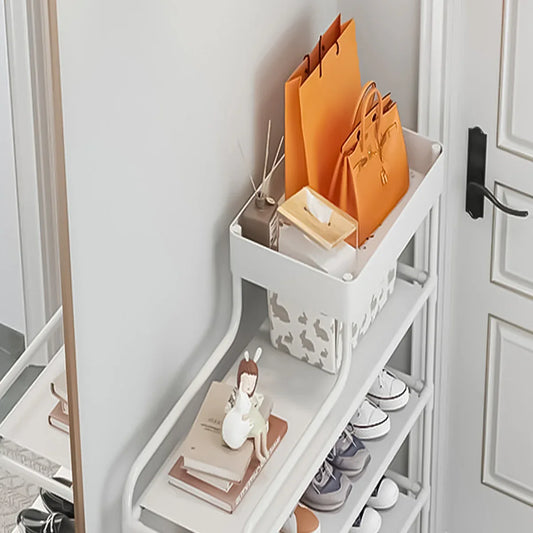 Pantofar, Naimeed D5549, raft incaltaminte, polita multifunctionala, 81 x 22 x 80 cm, alb