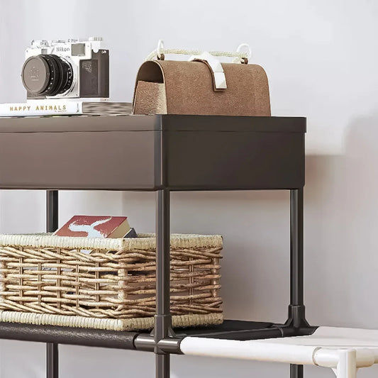 Pantofar, Naimeed D5544, raft incaltaminte, polita multifunctionala, 95 x 22 x 68 cm, alb-negru