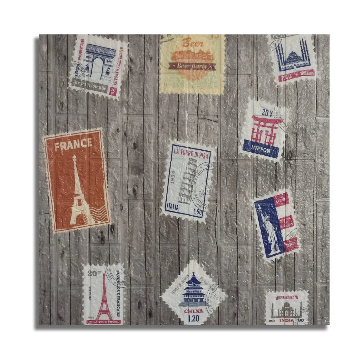 Set 10 x Tapet 3D autoadeziv, design modern, usor de curatat, 70x77cm, Naimeed D5554