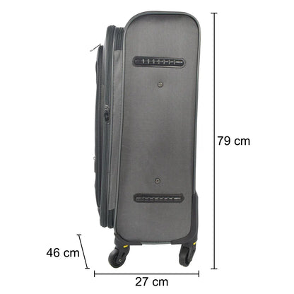 Set 3 trolere voiaj, Naimeed D5589, 4 roti duble 360 grade, material impermeabil, inchidere cifru, Gri