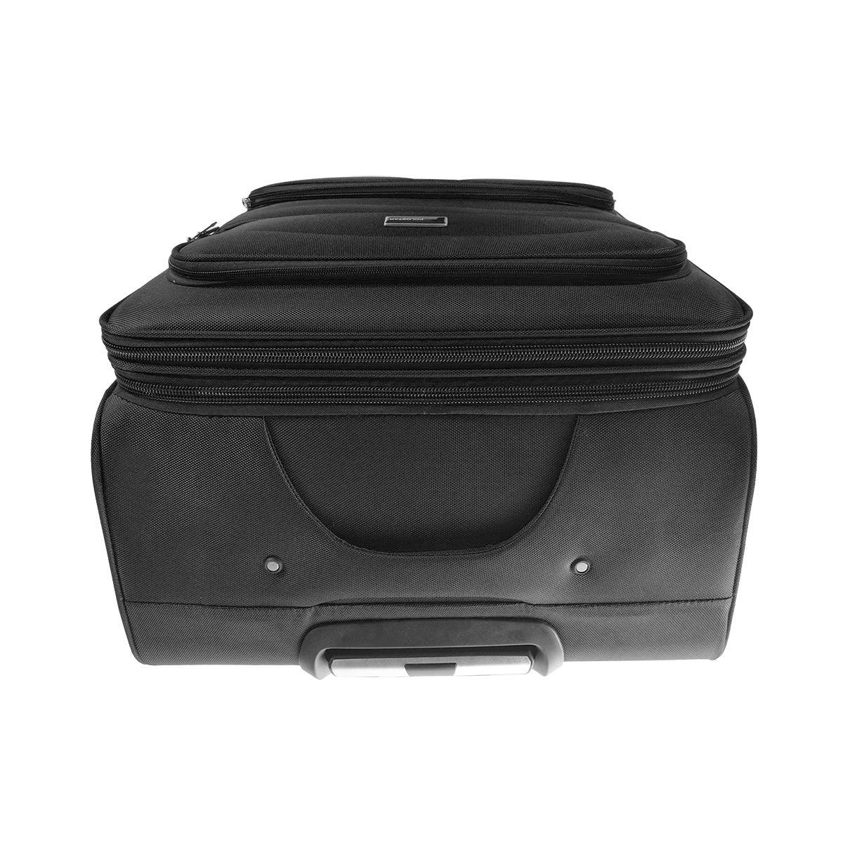 Set 3 trolere voiaj, Naimeed D5595, 4 roti duble 360 grade, material textil, inchidere cifru, Negru