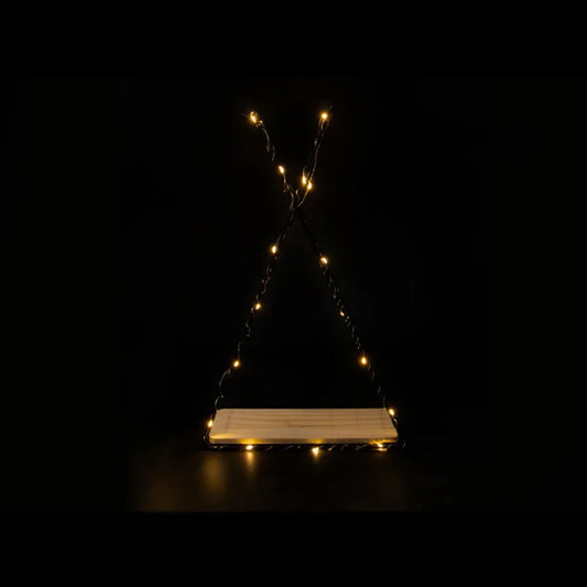 Etajera suspendata, Luminite Led, Negru, Naimeed D55N, 40x25x9cm