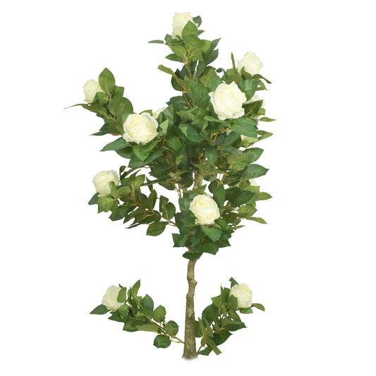 Copac artificial, Trandafir fara ghiveci, Naimeed D5611, 125x65 cm, Alb