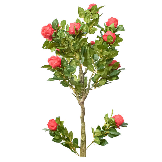 Copac artificial, Trandafir fara ghiveci, Naimeed D5611, 125x65 cm, Rosu