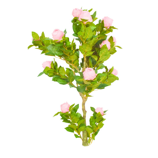 Copac artificial, Trandafir fara ghiveci, Naimeed D5611, 125x65 cm, Roz