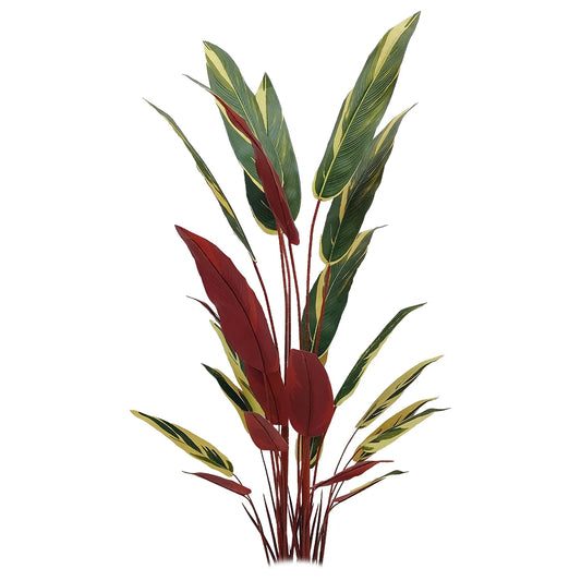Planta artificiala, Stromanthe Sanguinea fara ghiveci, Naimeed D5618, 185x40 cm, Galben