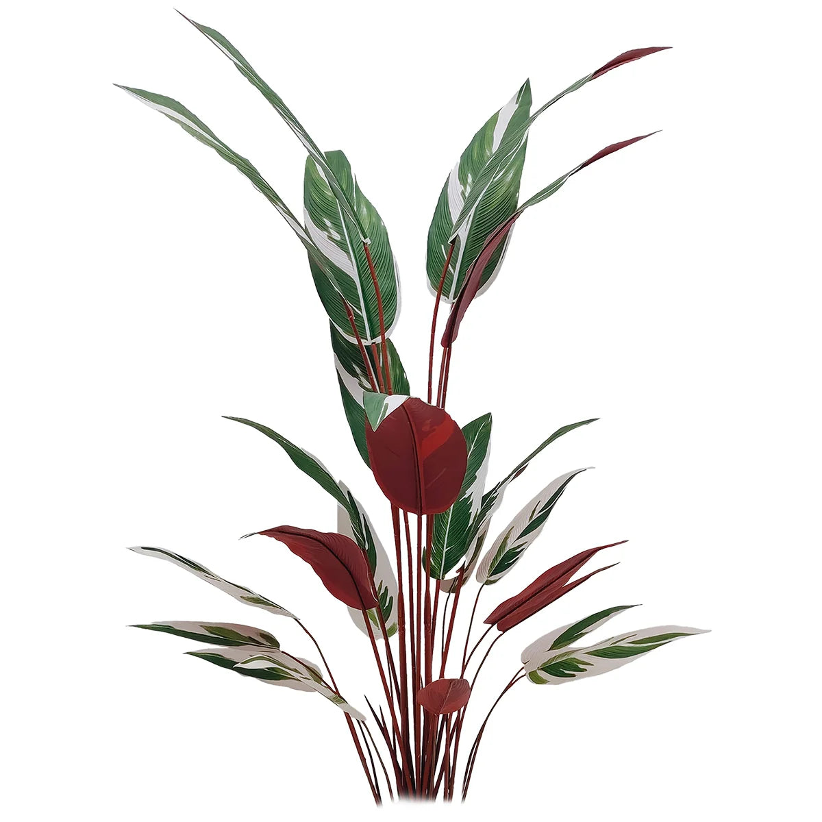 Planta artificiala, Stromanthe Sanguinea fara ghiveci, Naimeed D5618, 185x40 cm, Alb