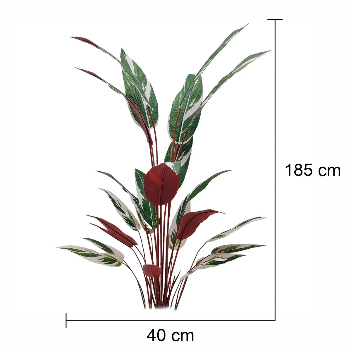 Planta artificiala, Stromanthe Sanguinea fara ghiveci, Naimeed D5618, 185x40 cm, Alb