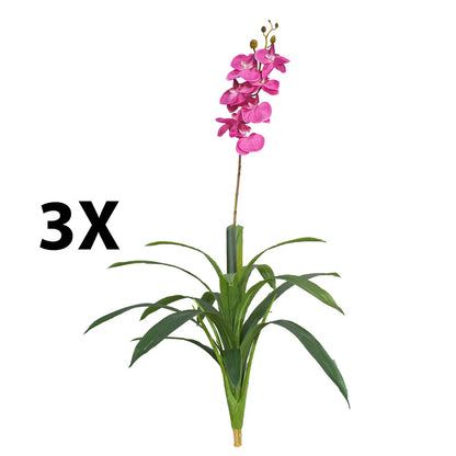 Floare artificiala, Orhidee molie fara ghiveci, Naimeed D5621, 100x84 cm, Roz