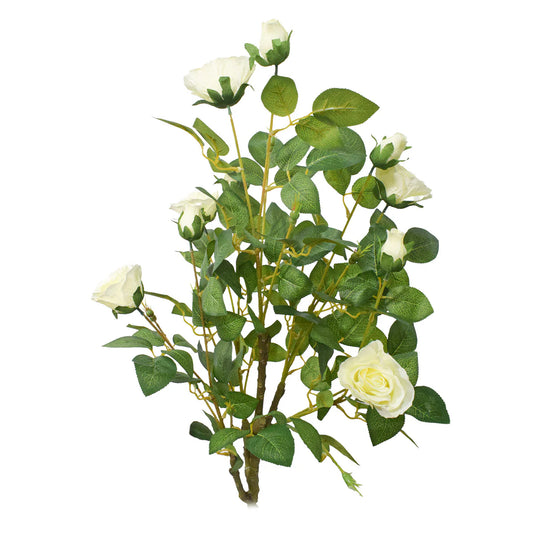 Floare artificiala, Trandafir fara ghiveci, Naimeed D5625, 75x54 cm, Alb