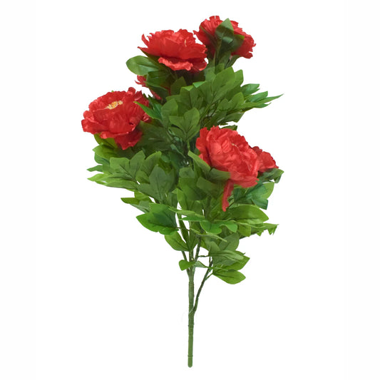 Floare artificiala, Bujor Chinezesc fara ghiveci, Naimeed D5632, 85x50 cm, Rosu