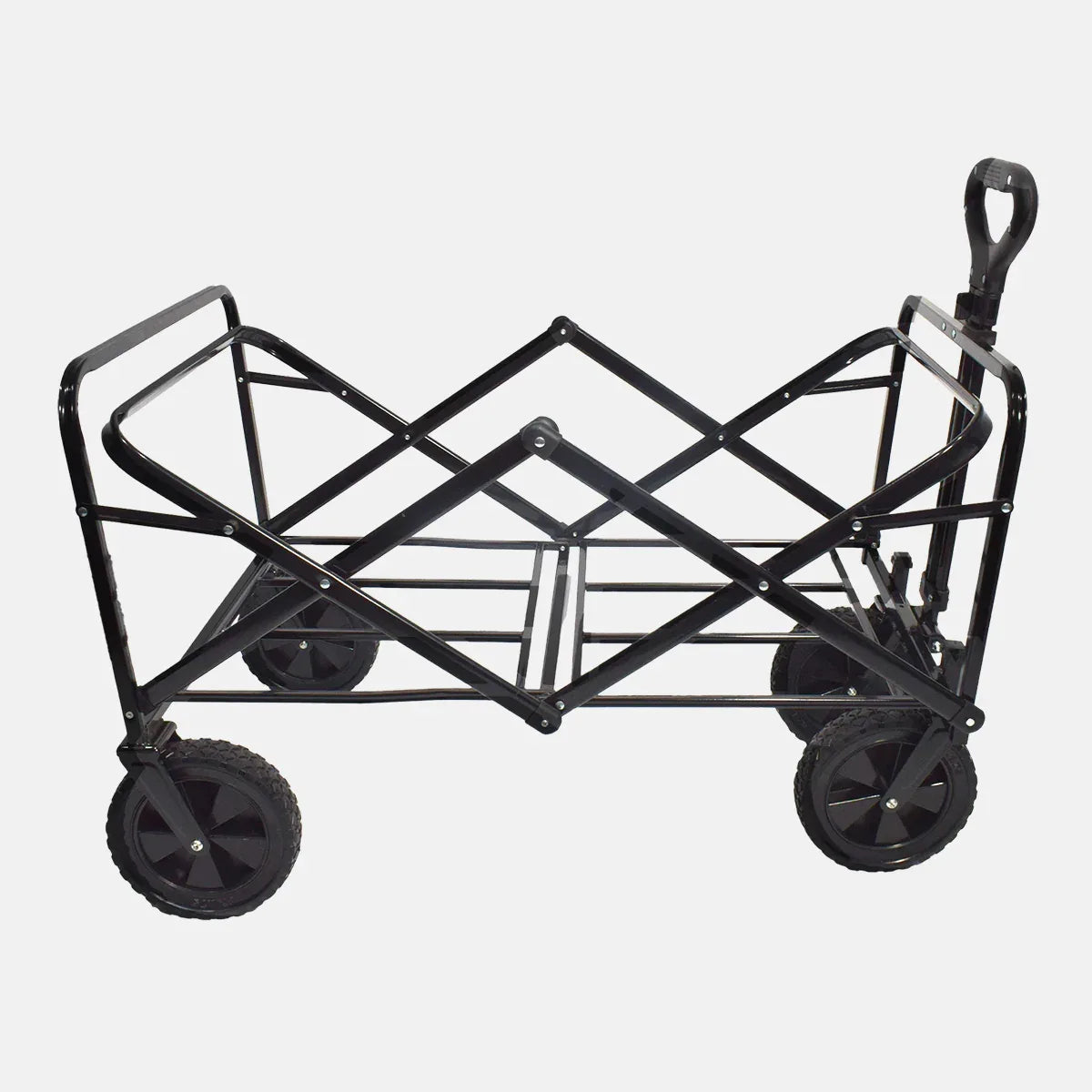 Carucior pliabil de gradina, Naimeed D5660, cadru metalic, maner extensibil, roti silentioase, 87x50x75cm, 80kg, Negru