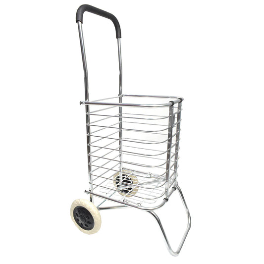 Carucior de piata pliabil, din aluminiu, Naimeed D5662, 2 roti, 30 L, 40x37,5x91 cm, 20kg, Argintiu