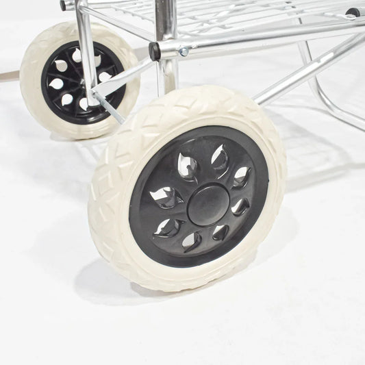 Carucior de piata pliabil, din aluminiu, Naimeed D5662, 2 roti, 30 L, 40x37,5x91 cm, 20kg, Argintiu