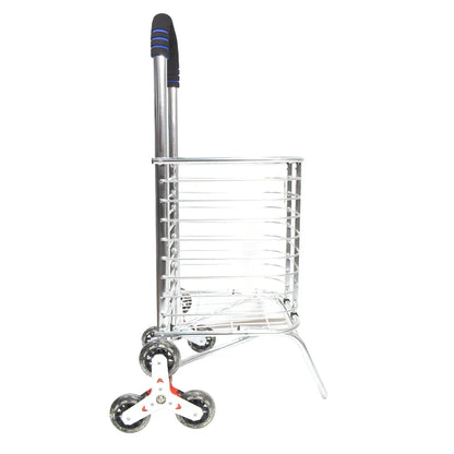 Carucior de piata pliabil, din aluminiu, Naimeed D5663, 6 roti, 30 L, 50x39x91 cm, 20kg, Argintiu