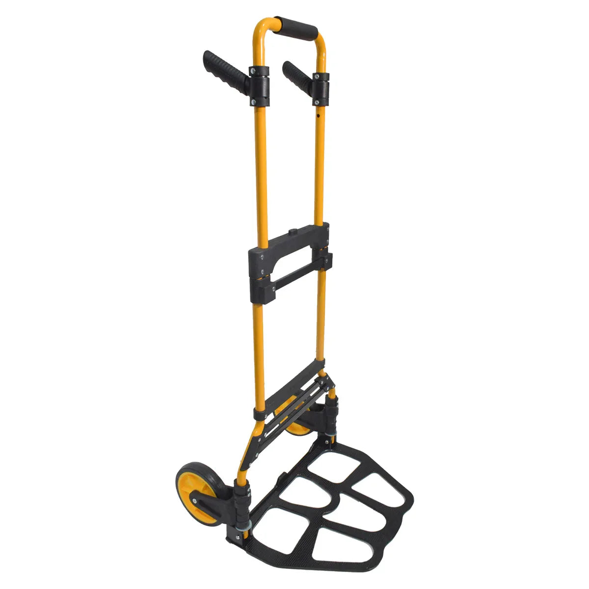 Carucior marfa cu platforma, Naimeed D5667, pliabil, inaltime reglabila, roti silentioase, manere 360, 48x35x114cm, 120kg, Galben