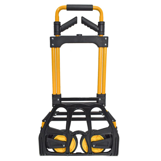 Carucior marfa cu platforma, Naimeed D5667, pliabil, inaltime reglabila, roti silentioase, manere 360, 48x35x114cm, 120kg, Galben