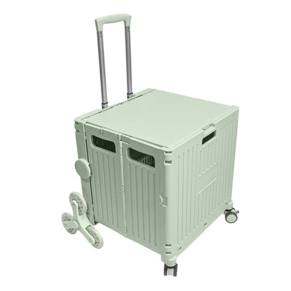 Carucior pliabil, Naimeed D5673, 8 roti, sistem blocare si rulare lina, maner extensibil, capac retractabil, 45 L, 30kg, 43x40x48cm, Turcoaz