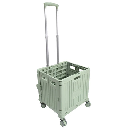 Carucior pliabil, Naimeed D5675, sistem blocare, maner extensibil, capac retractabil, 30 L, 39x35x48cm, Turcoaz