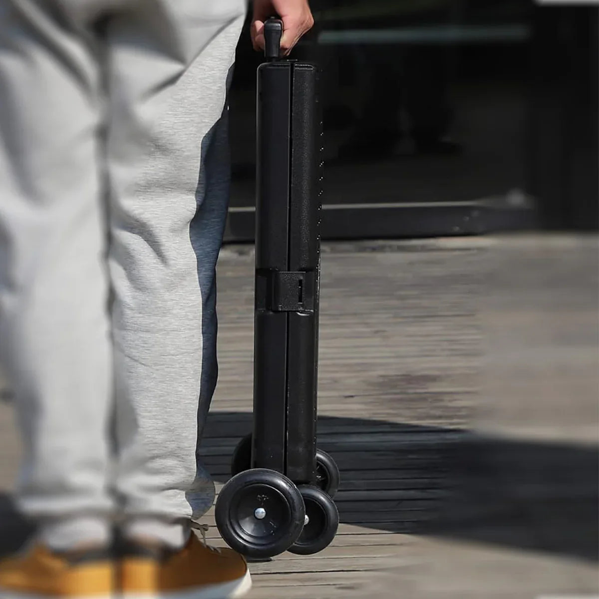 Carucior de cumparaturi pliabil, Naimeed D5678, maner extensibil, 45L, 25kg, 98x38x32cm, Negru