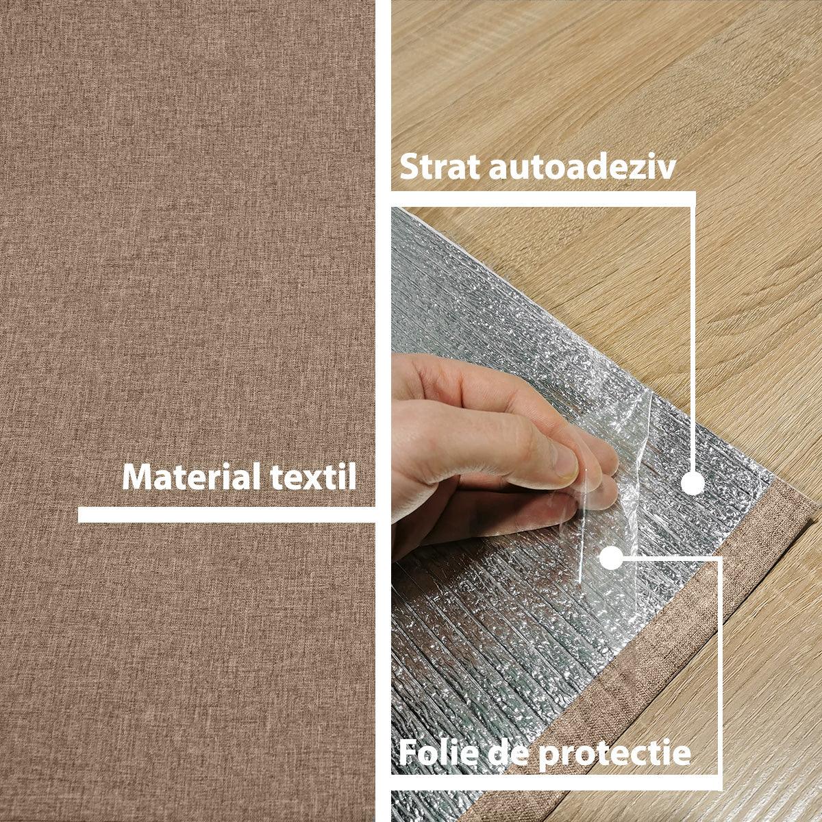 Rola tapet autoadeziv, panzat, 4mm grosime, Naimeed D5727, design elegant, termoizolant, 65x280cm, Maro