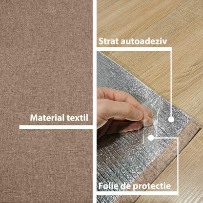 Rola tapet autoadeziv, panzat, 4mm grosime, Naimeed D5727, design elegant, termoizolant, 65x280cm, Maro