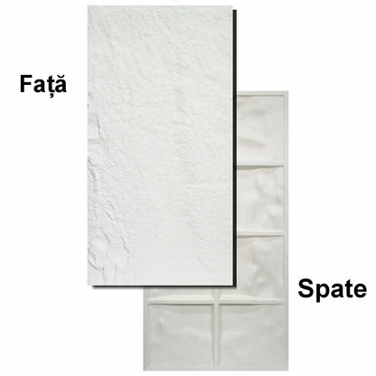 Set 10 x Panou Decorativ 3D, Naimeed D5733, ultrausor, design elegant, PU, 120 x 60 x 3 cm, Alb
