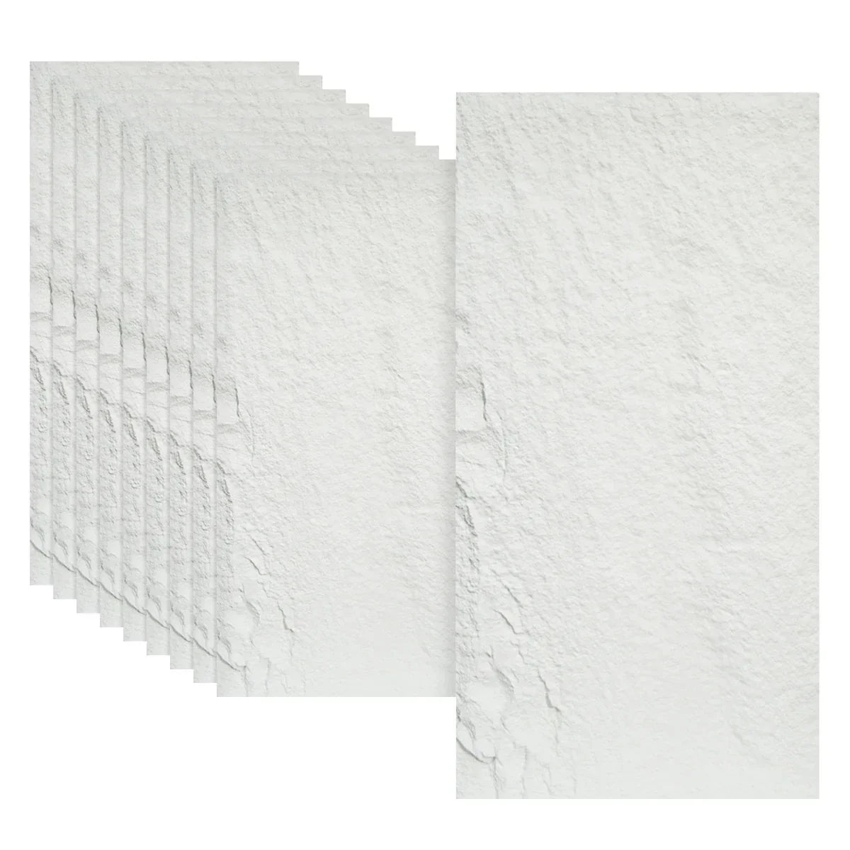 Set 10 x Panou Decorativ 3D, Naimeed D5733, ultrausor, design elegant, PU, 120 x 60 x 3 cm, Alb