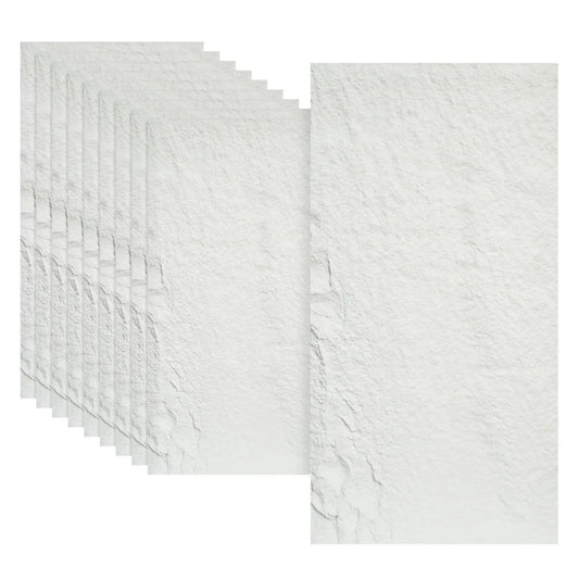 Set 10 x Panou Decorativ 3D, Naimeed D5733, ultrausor, design elegant, PU, 120 x 60 x 3 cm, Alb