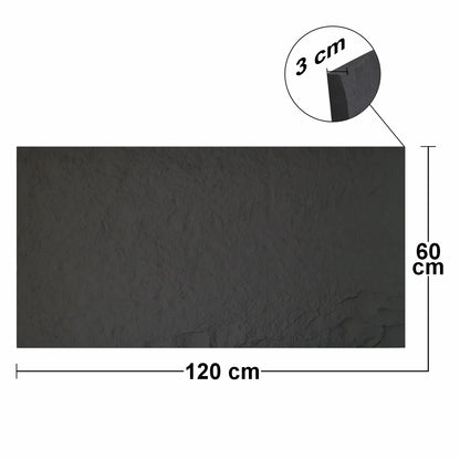 Set 4 x Panou Decorativ 3D, Naimeed D5736, ultrausor, design elegant, PU, 120 x 60 x 3 cm, Negru