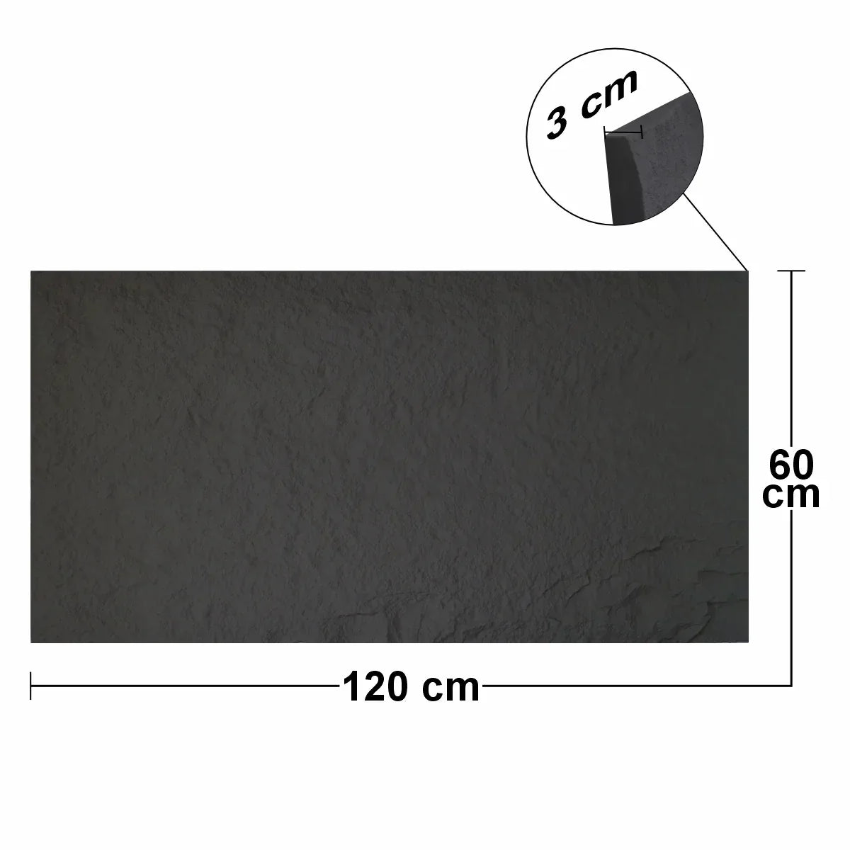 Set 10 x Panou Decorativ 3D, Naimeed D5736, ultrausor, design elegant, PU, 120 x 60 x 3 cm, Negru