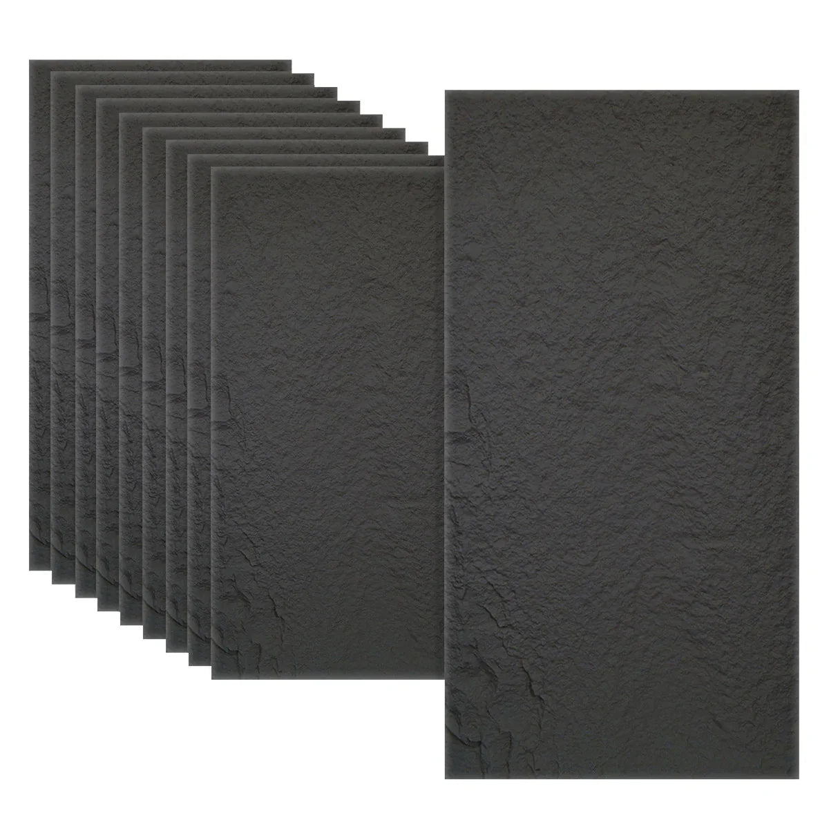 Set 10 x Panou Decorativ 3D, Naimeed D5736, ultrausor, design elegant, PU, 120 x 60 x 3 cm, Negru